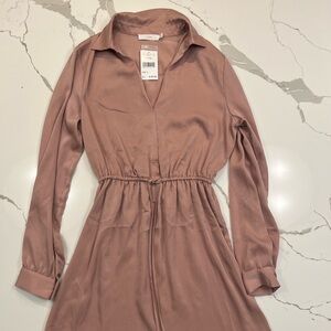 NWT. Nordstrom brand Lush. Long sleeve, tie waist. Dusty pink color